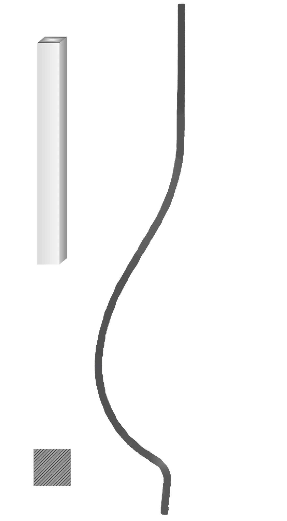 Tyč 12 x 12 mm, 1000 x 170 mm