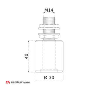 Vodiace koliesko ø 30 x 40 mm, horné vedenie, nylón/AISI 304 - slide 1