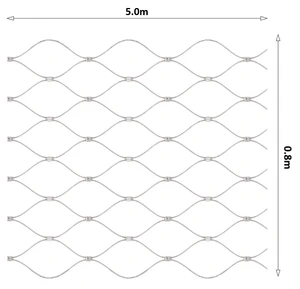 Lanová sieť, 0,8 x 5 m, oko 60 x 104 mm, ø 2 mm, AISI 316 - slide 0