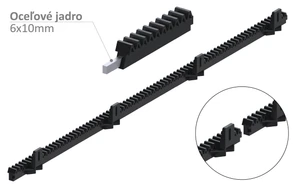 Hrebeň nylon 26 x 19 x 1000 mm, Fe jadro 6 x 10 mm, 400 kg - slide 0