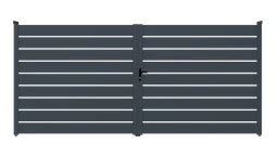 Krídlová brána, hliníková, šírkovo nastaviteľná, 4000 x 1803 mm