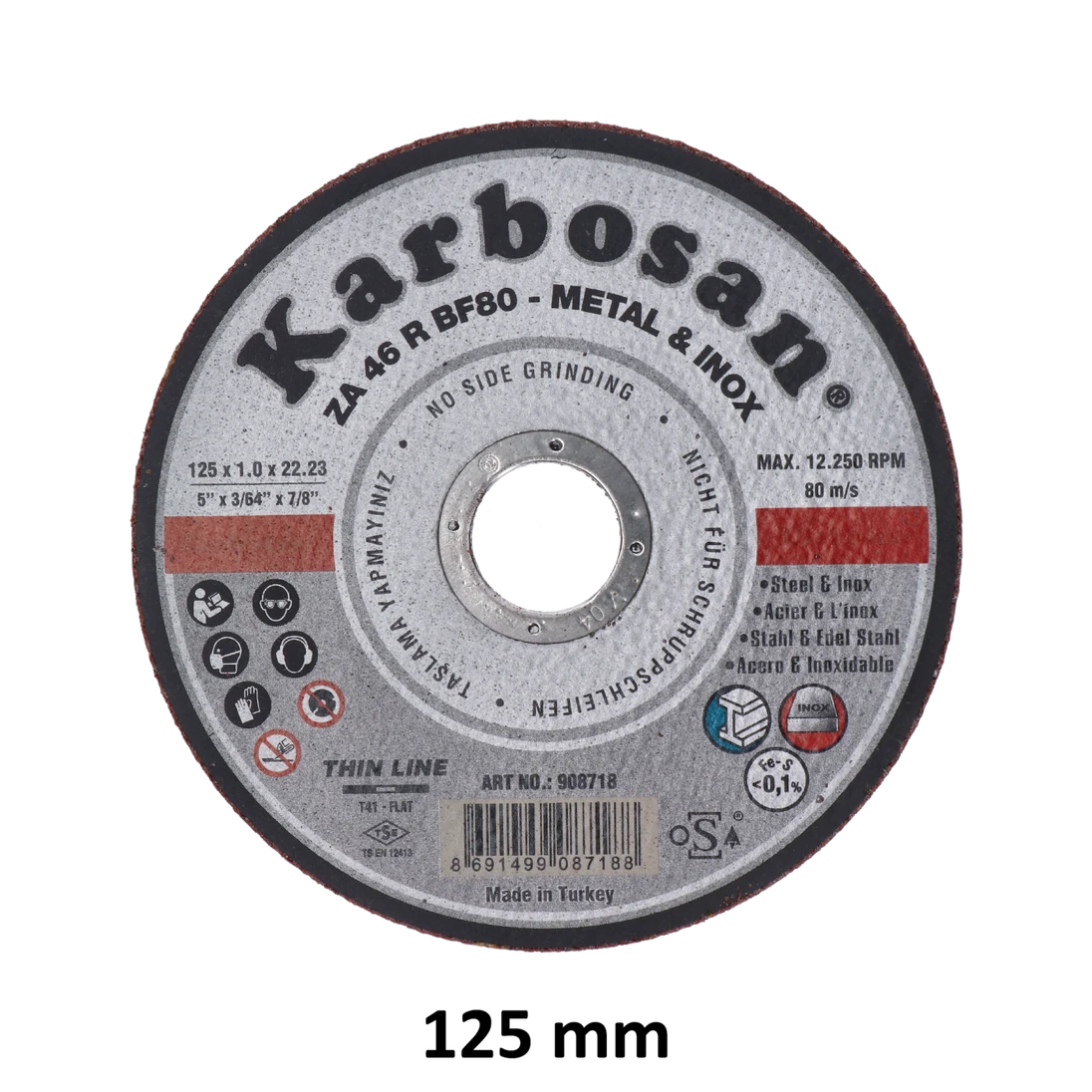 Řezný kotouč 125 x 1 x 22,2 mm, dlouhá životnost