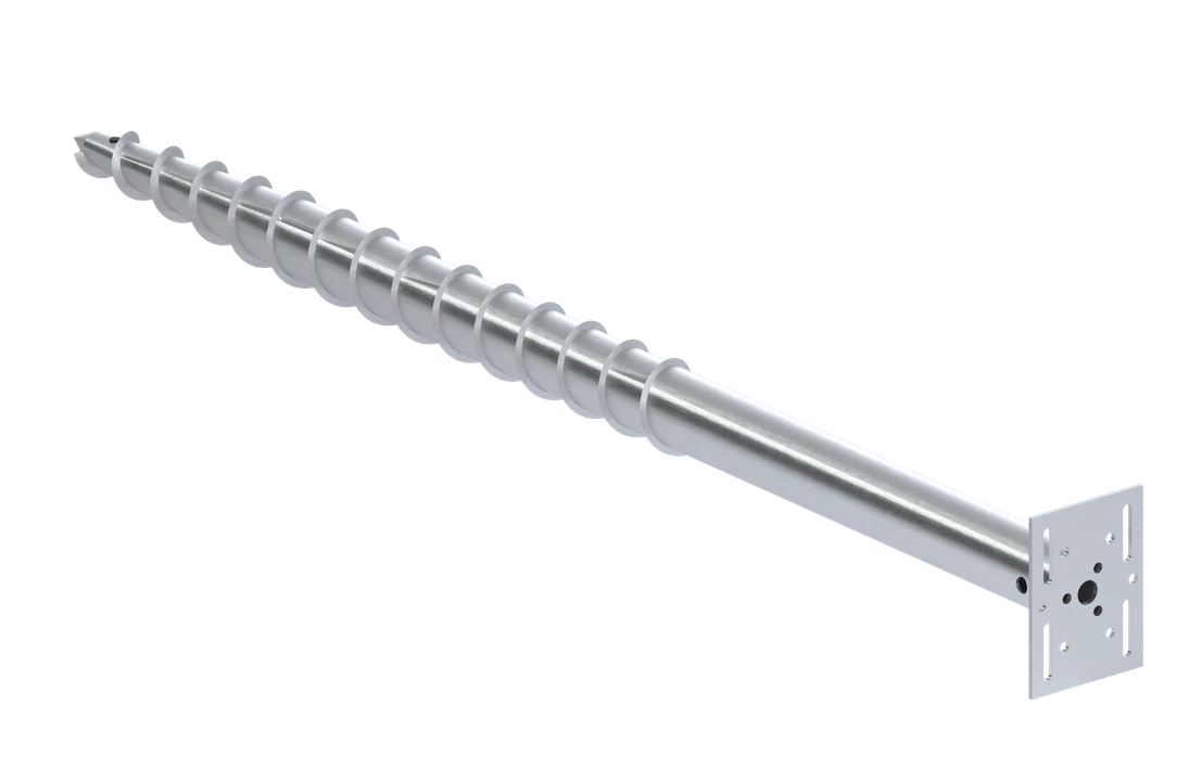 Zemný vrut, stavebná pätka, 190 x 140 mm, žiarový pozink