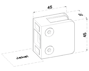 ZAMAK svorka plochá, sklo 6 - 10,76 mm, bez úpravy - slide 1