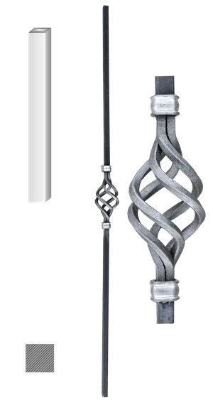 Stĺp zabradlia 25 x 25 mm, L = 1300 mm - slide 1