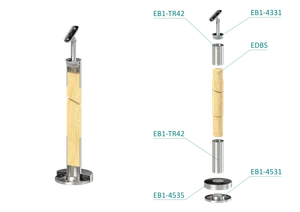 Dřevěný sloup, vrchní kotvení, bez výplně - slide 1