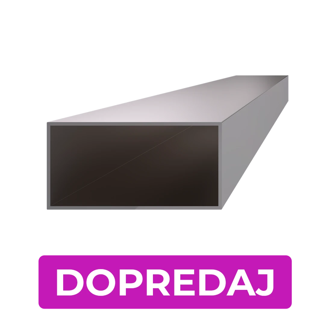 DOPRODEJ Profil 100 x 40 x 2 x 1000 mm, broušená AISI 304