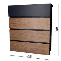 Poštová schránka, max. formát A4, Drevodekor/RAL 7016