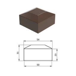 Vonkajšia krytka 50 x 50 mm, plastová PE