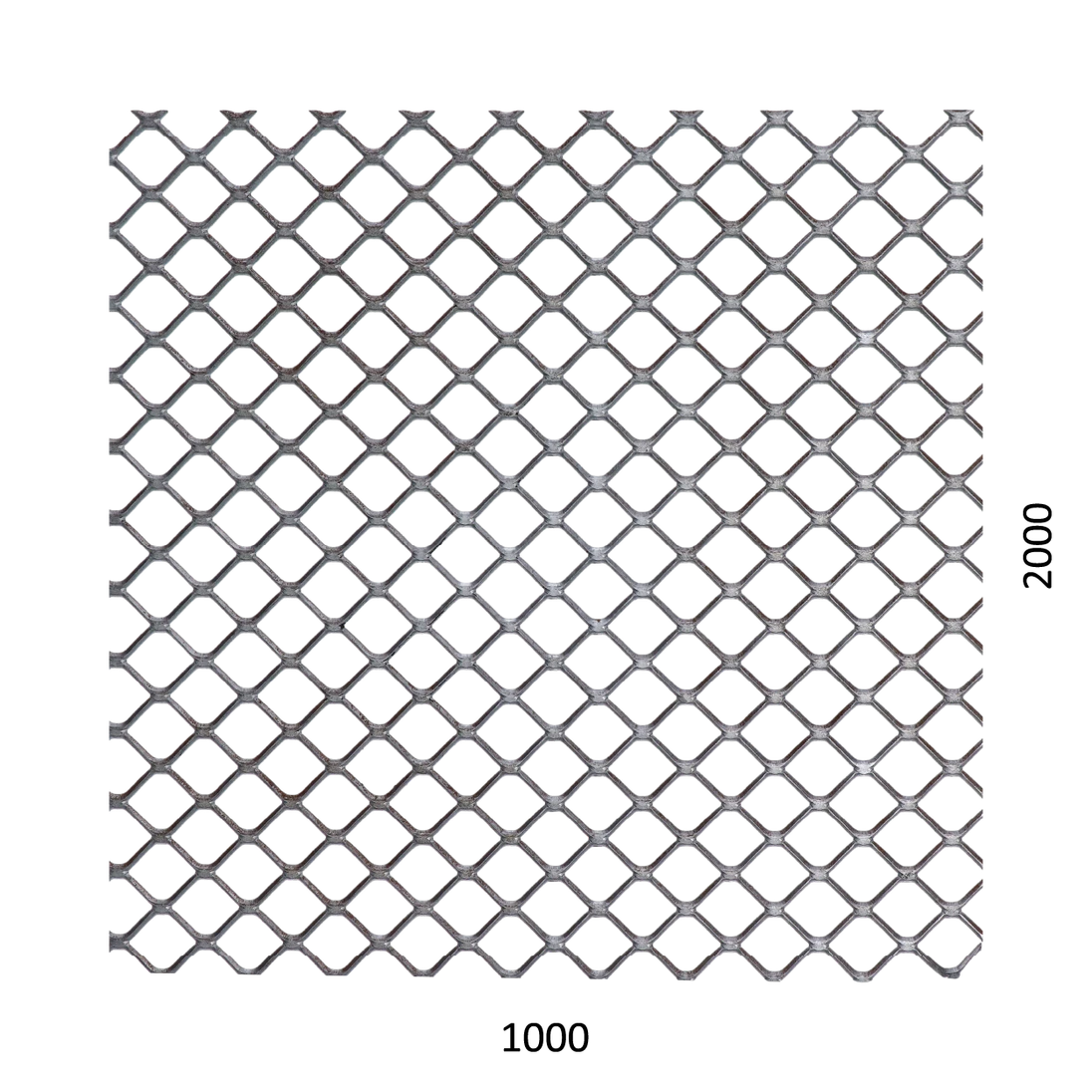 Ťahokov Zn štvorcové oko: 20x15mm, mostík: 1,7mm (1000x2000x1,5mm)