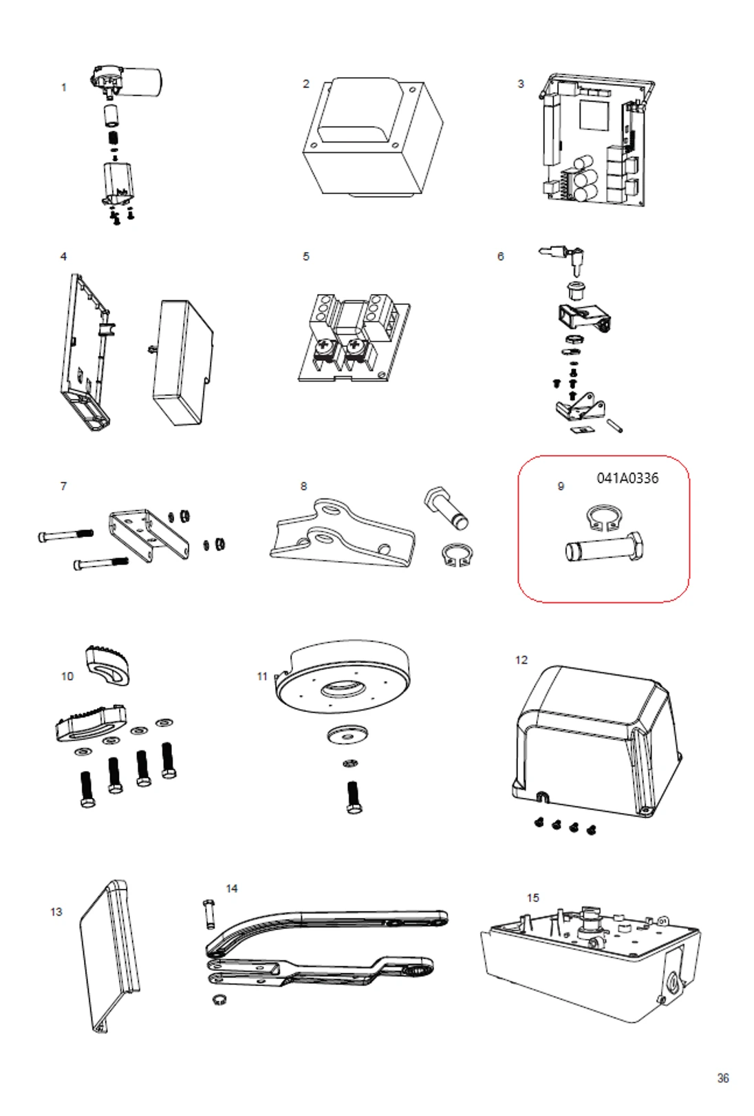 041A0336 zajišťovací kolík s pojistným kroužkem