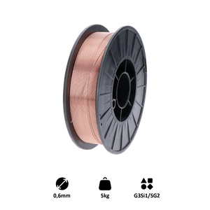 Drôt zvárací 0,6 mm, MIG/MAG(CO2), G3Si1/SG2, 5 kg - slide 0