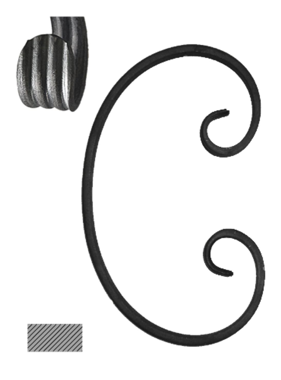 Céčko 220 x 130 mm, 12 x 6 mm, široké rozkování, hladké