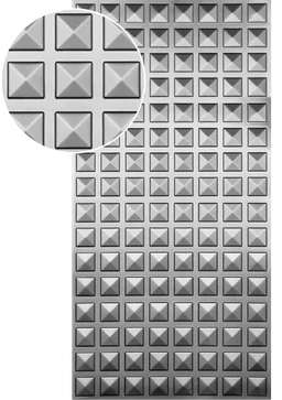 Plech pozinkovaný, 2000 x 1000 x 1,2 mm, 3D vzor štvorec