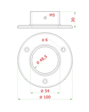 Príruba ø 100 mm na trubku ø 48,3 mm, AISI 304 - slide 1