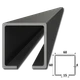 C profil 60 x 60 x 4 x 3000 mm, černý Fe