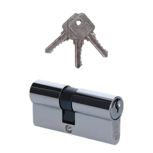 Cylindrická vložka EURO 30/35mm, nikel-satina, 3 klíče, šroub M5x65mm - slide 0