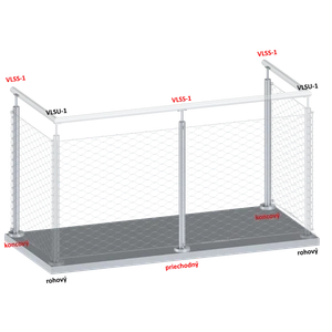 Nerezový stĺp, vrchné kotvenie, pre sieť - slide 1