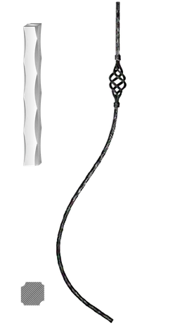 Tyč 12 x 12 mm, 1000 x 160 mm