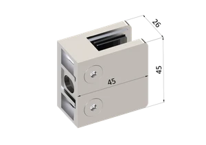 Svorka skla/plechu na jokel 40 x 40 mm, brúsená AISI 304 - slide 1