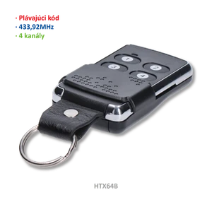 Vysílač 4kanálový, 433MHz, plovoucí kód, černý - slide 0