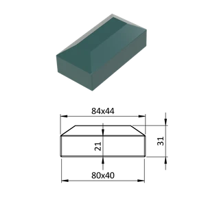 Vonkajšia krytka 40 x 80 mm, plastová PE, zelená - slide 1