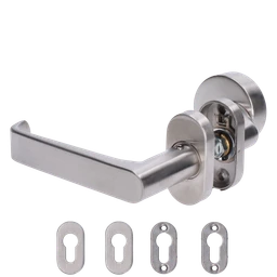 Klika (L) + koule oválná (pevná), vyhnutá, broušená AISI304