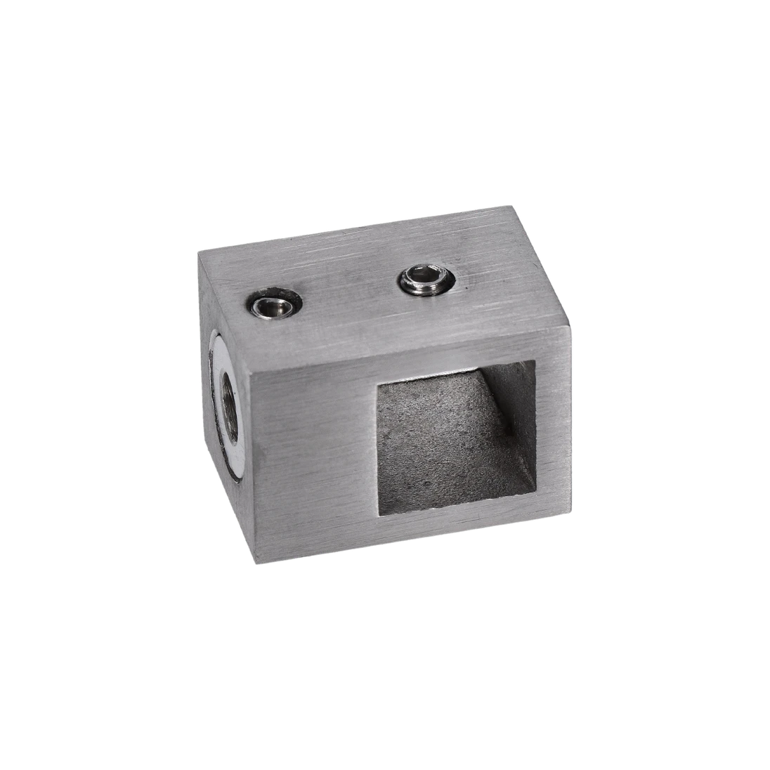 Držiak profilu 15 x 15 mm, plochý, brúsená nerez AISI 304