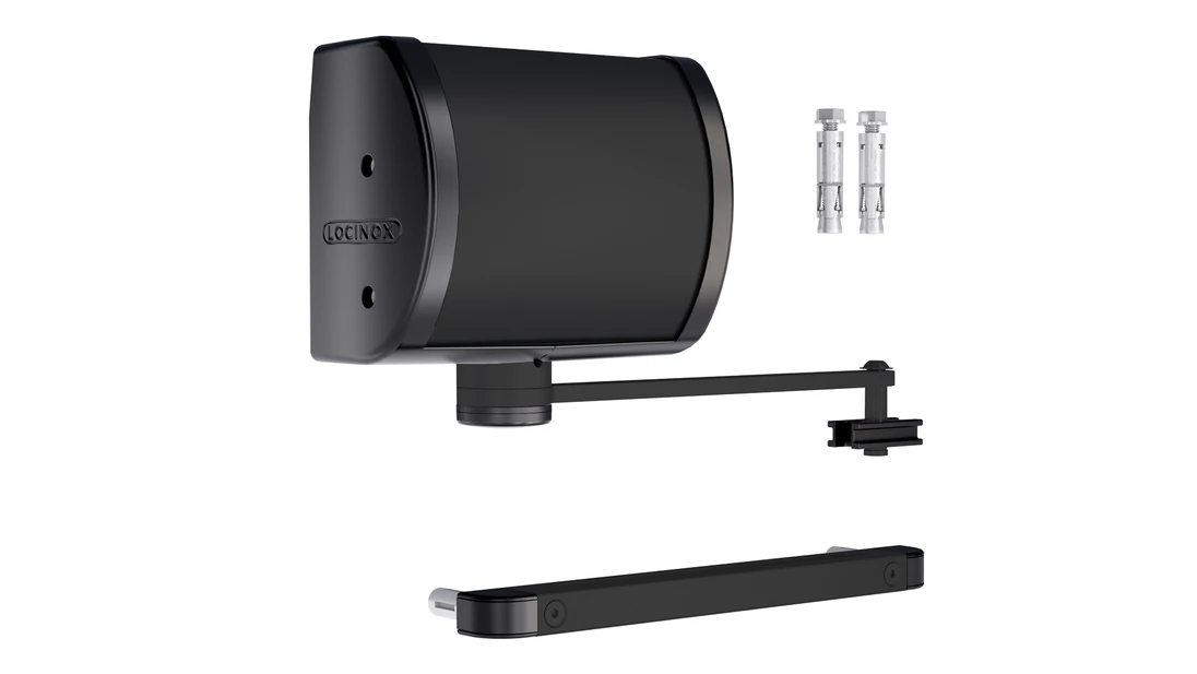 LOCINOX® PANTHER-9005 - hydraulický zavírač s kluznou lištou, uchycení na sloupek nebo na stěnu, pro křídlové brány a br