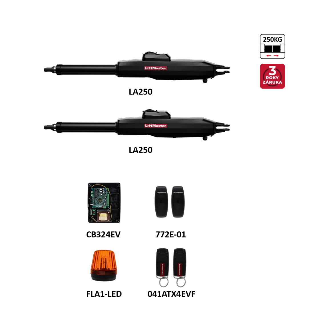 LiftMaster sada pre dvojkrídlovú bránu do 2,5 m/krídlo