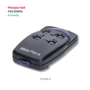 Vysílač 4kanálový, 433MHz, plovoucí kód, černý - slide 0