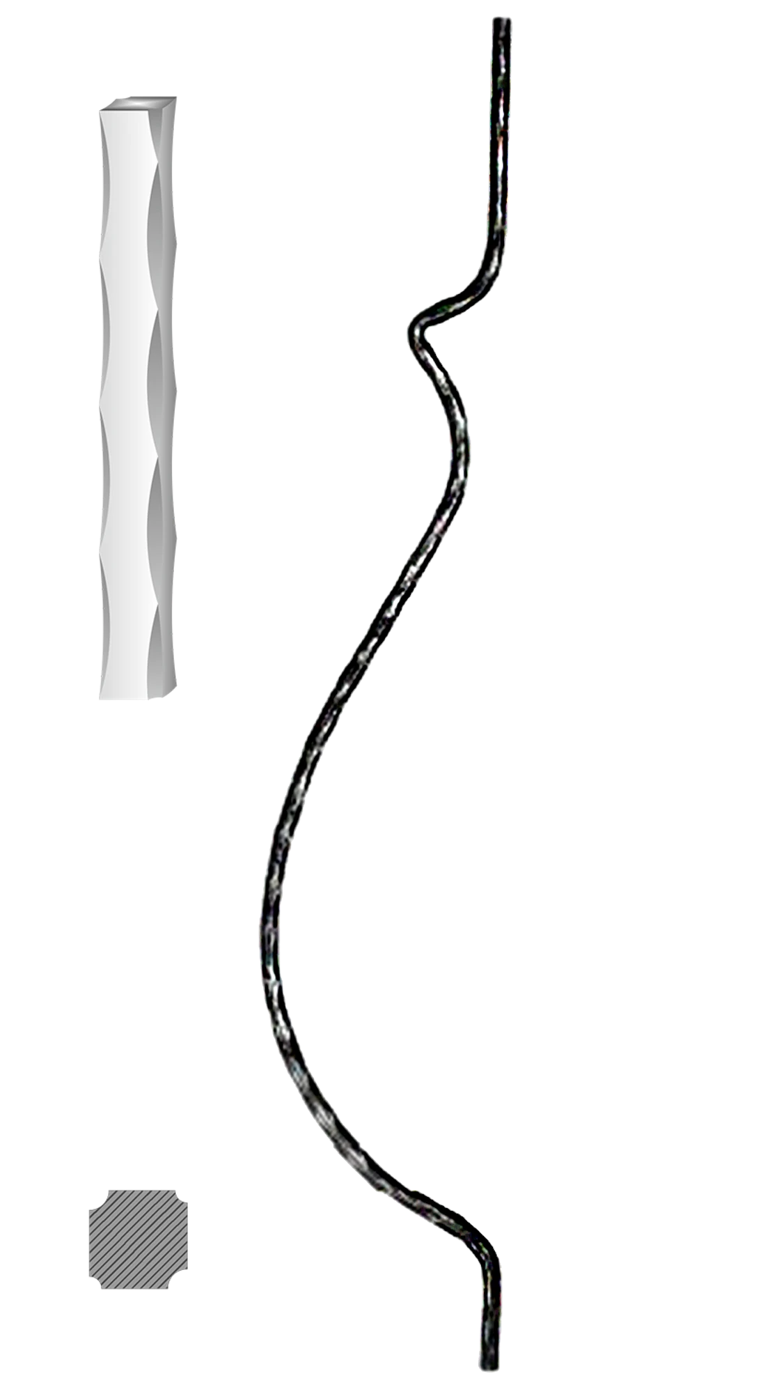 Tyč 12 x 12 mm, 900 x 160 mm