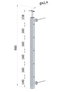 Nerezový sloup fr. balkón, boční kotvení, 5dírový, pravý