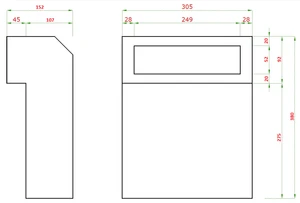 Poštovní schránka (380x305x150mm), tloušťka 1.5mm), Max. formát listu: A4, barva: RAL 7016 Antracit - slide 3