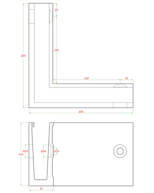 Hliníková rohová spojka s bočným kotvením - slide 1