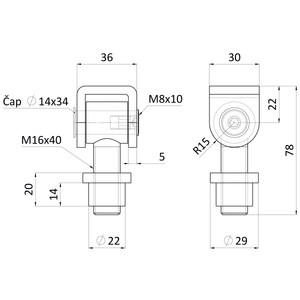 Záves M16 navárací, 90°, nastaviteľný 1D, čiastočne pozink - slide 1