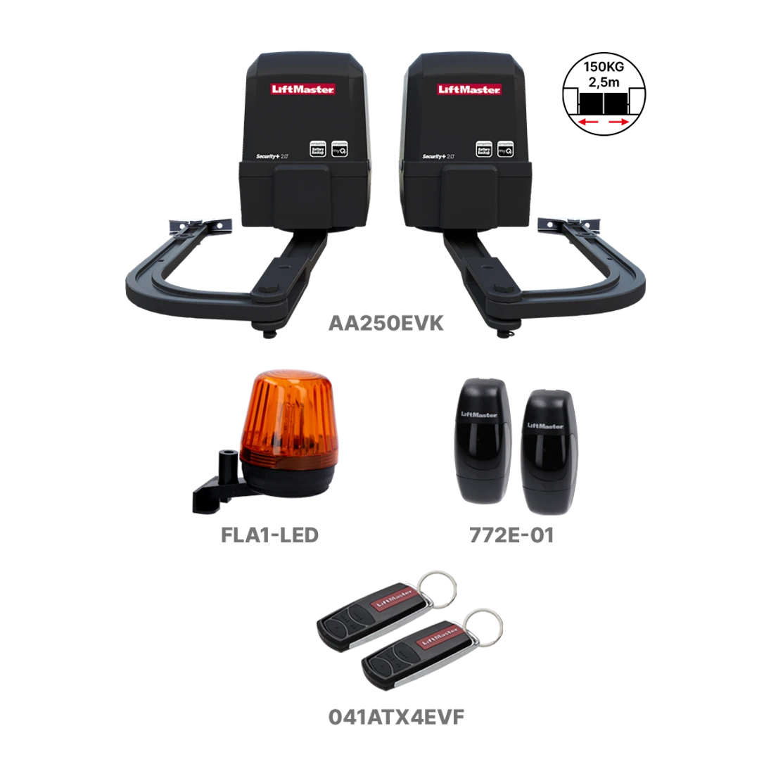 LiftMaster sada pre dvojkrídlovú bránu do 2,5 m/krídlo