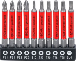 10 dílna sada bitů, magnetické, protismykové, PZ, T, SL