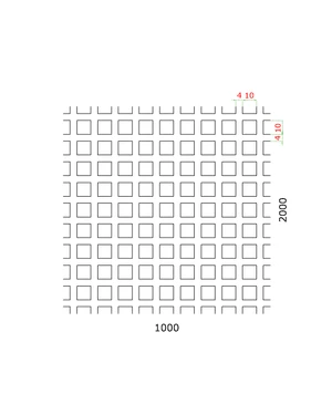 Dierovaný plech Zn t = 1 mm, otvor 10 x 10 mm, rozteč 14 mm - slide 1