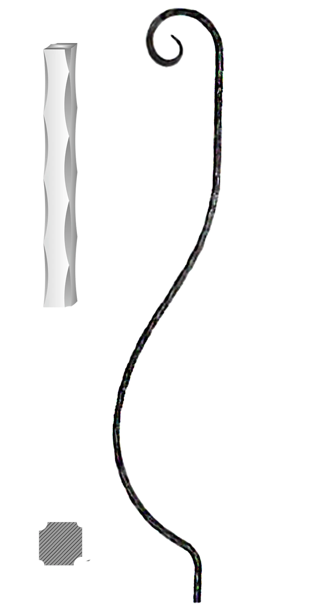 Tyč 12 x 12 mm, 1000 x 160 mm