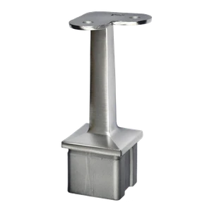 Držák madla pevný - rohový, plochý, broušená nerez AISI 304 - slide 0