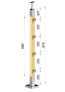Drevený stĺp, vrchné kotvenie, priechodný, 4-radový