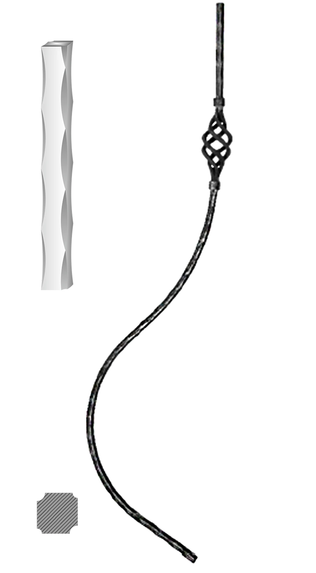 Tyč 12 x 12 mm, 1000 x 210 mm