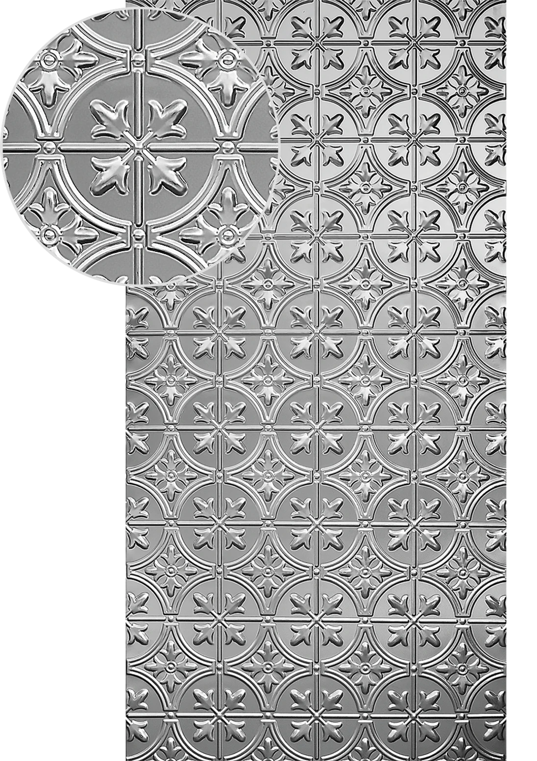 Plech pozinkovaný, 2000 x 1000 x 1,2 mm, 3D vzor listy