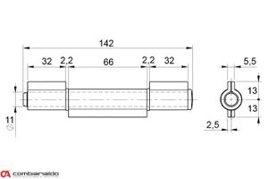 Pánt trojdielny L = 140 mm - slide 1