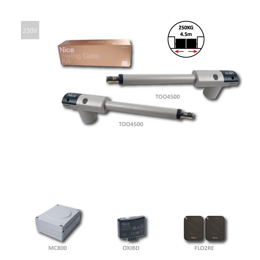 TOO4500KLT sada pohonů pro dvoukřídlo do 4,5m/křídlo