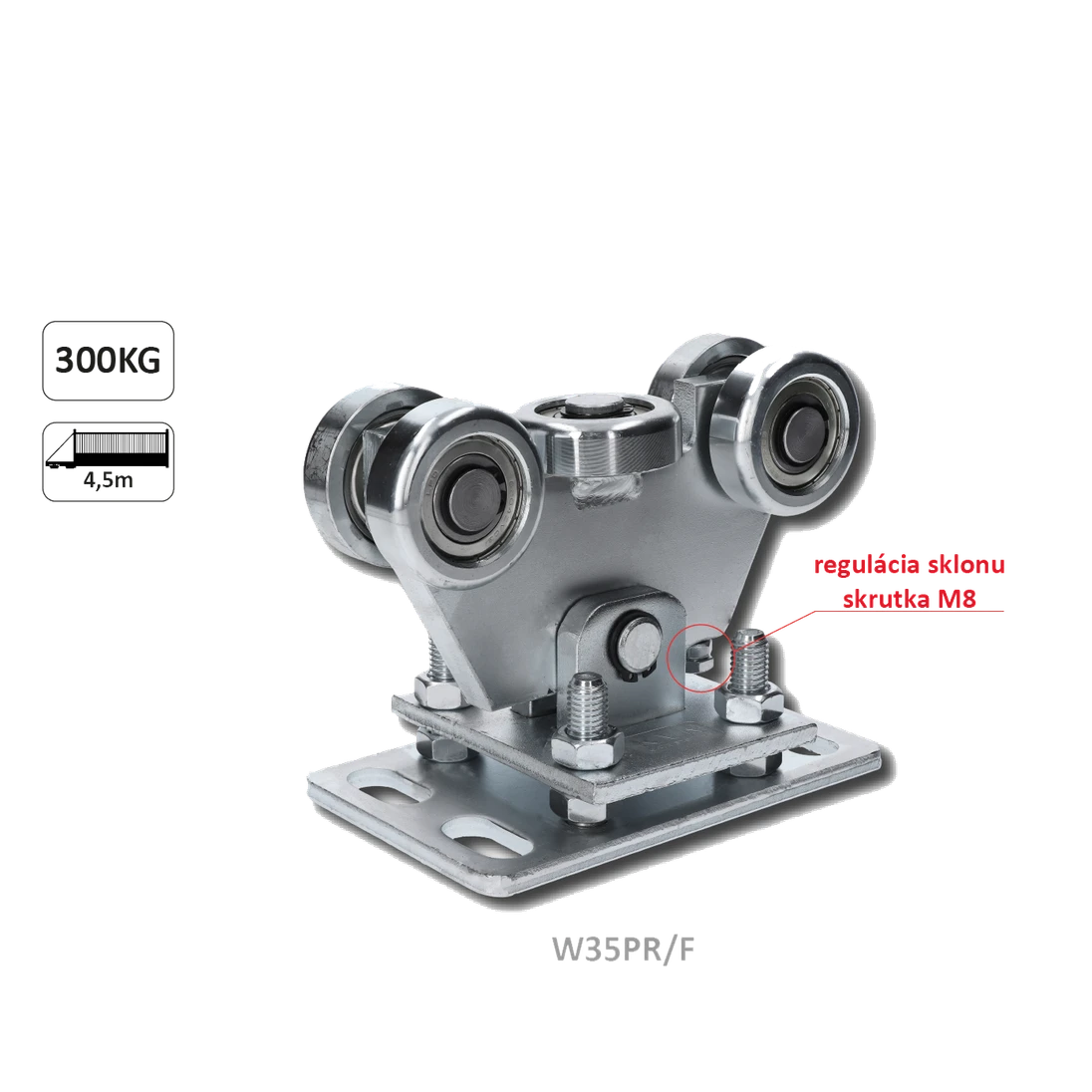 Vozík do 300 kg, nastavitelný, profil 70 × 70 mm, pozinkovaný