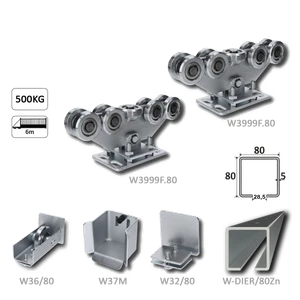 Samonos do 500 kg, dierovaný profil 80 x 80 x 6000 mm, Zn - slide 0