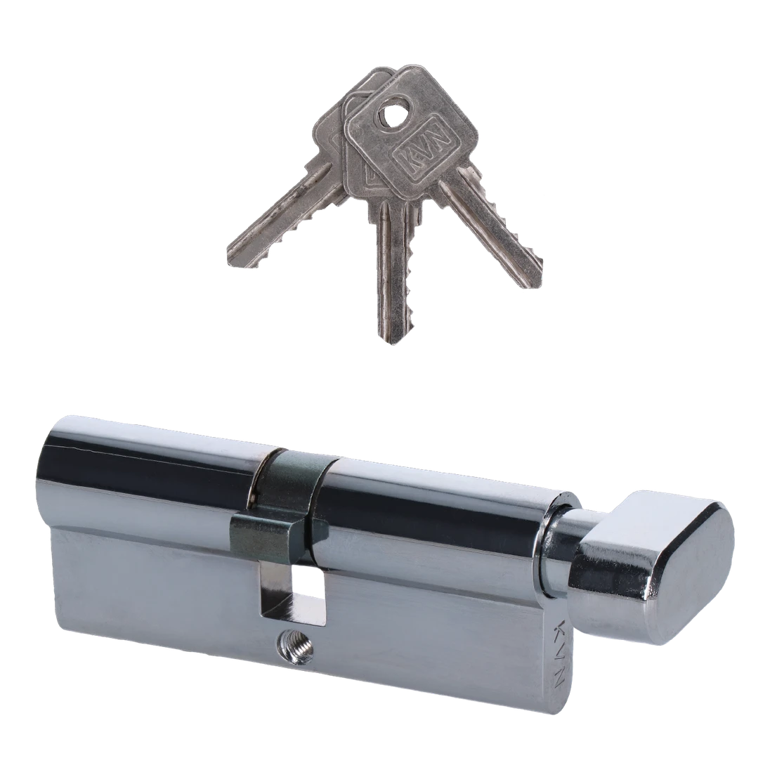 Cylindrická vložka EURO 40/40mm s kulkou, niklová, 3 klíče, šroub M5x65mm