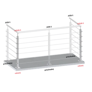 Nerezový stĺp, 6-radový M6,rohový 90° - slide 2